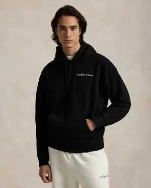 Relaxed Fit Logo Fleece Hoodie - Black