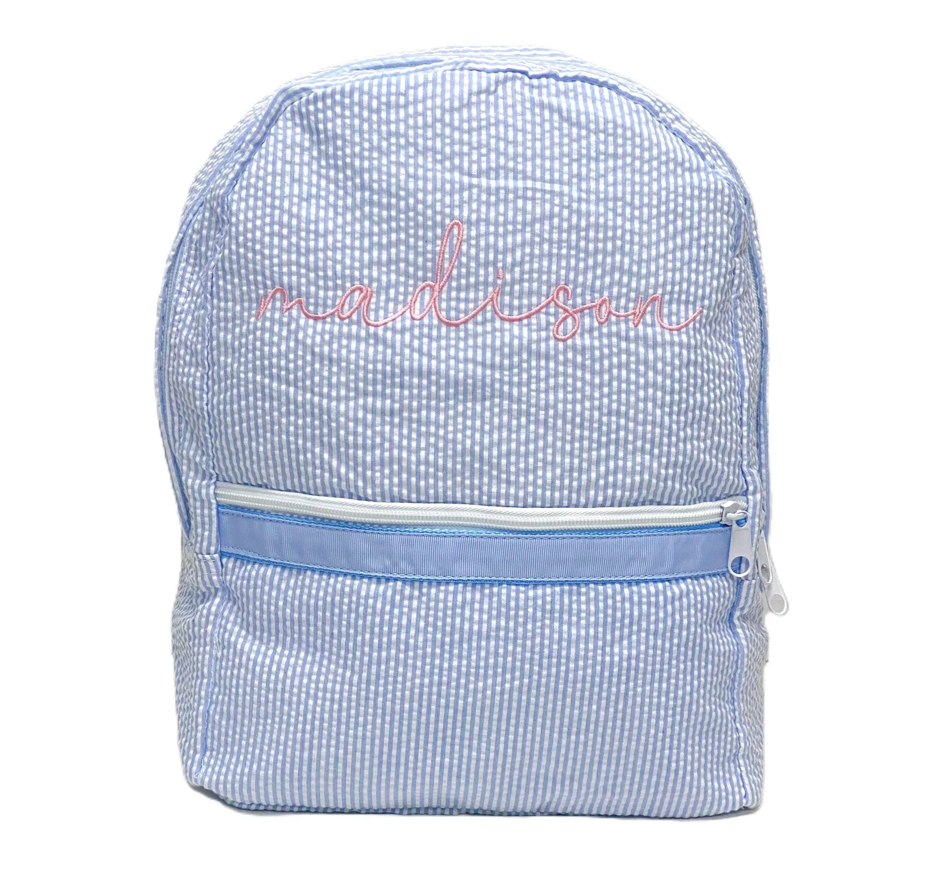Seersucker Backpack - Baby Blue