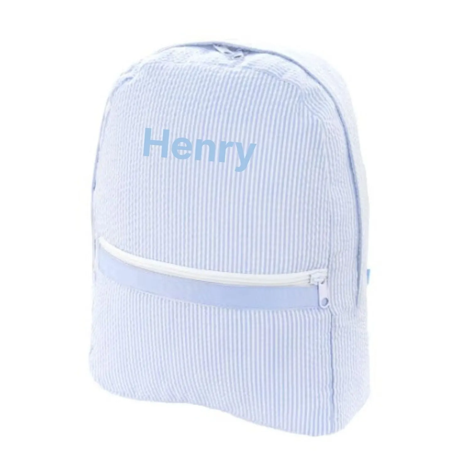 Seersucker Backpack - Baby Blue