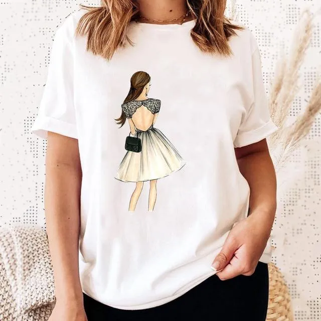 Summer Coffee Graphic Ladies Women T-Shirts