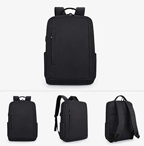 TRE Deluxe Black Waterproof Laptop Backpack 15 Inch Travel Gear Bag Business Trip Computer Daypack Double Laptop Compartment (Color : A2)
