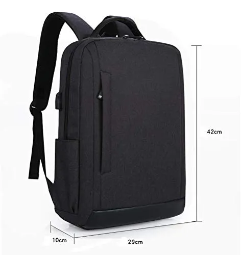 TRE Deluxe Black Waterproof Laptop Backpack 15 Inch Travel Gear Bag Business Trip Computer Daypack Double Laptop Compartment (Color : A2)