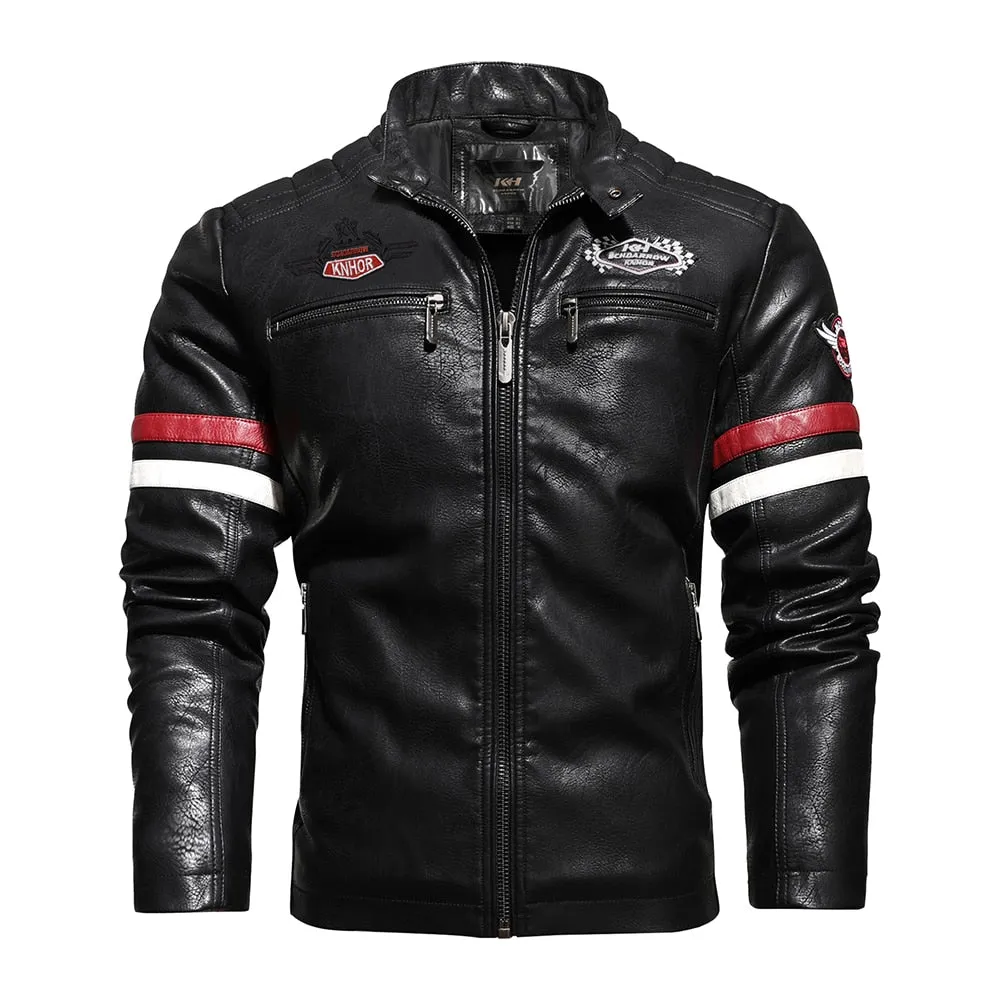 Trendy Leather Jacket Men Outwear Men  Jacket