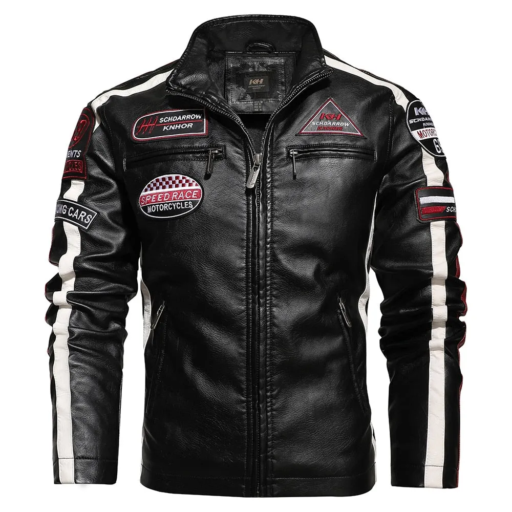 Trendy Leather Jacket Men Outwear Men  Jacket
