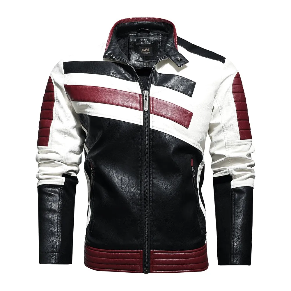 Trendy Leather Jacket Men Outwear Men  Jacket