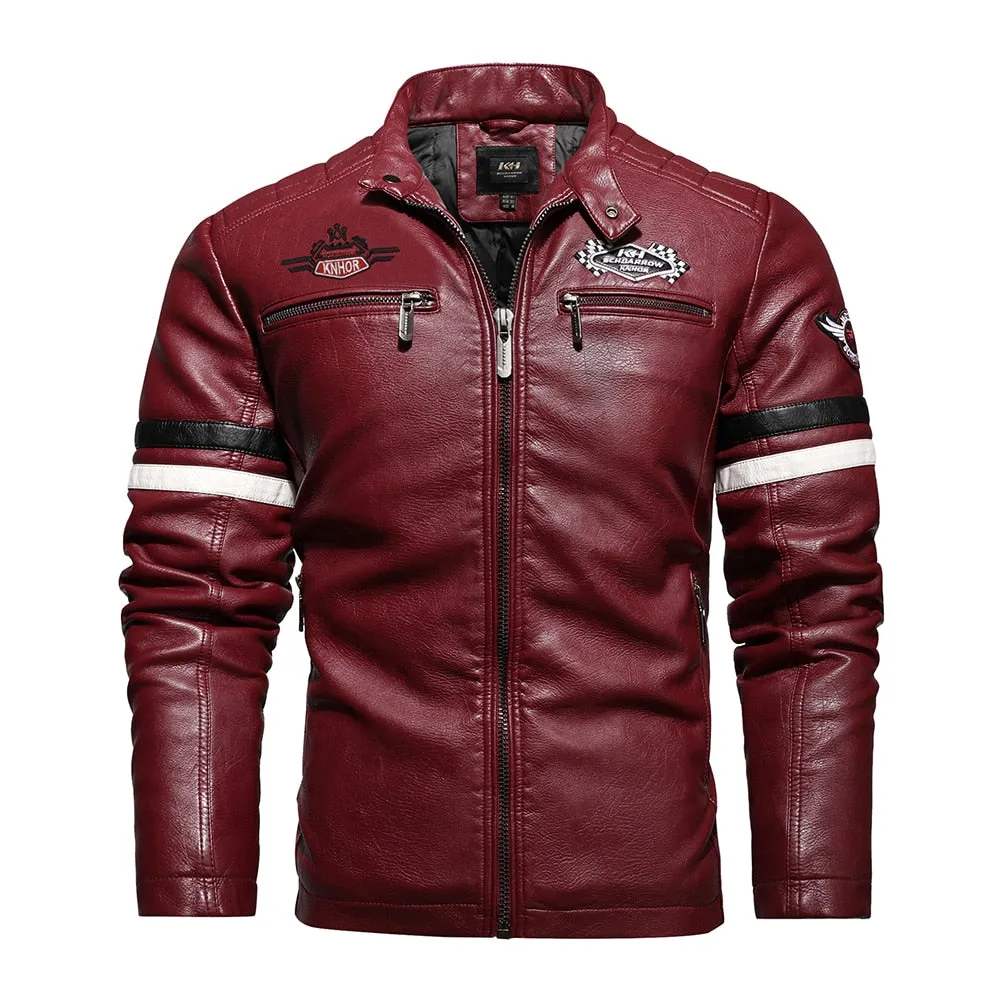 Trendy Leather Jacket Men Outwear Men  Jacket