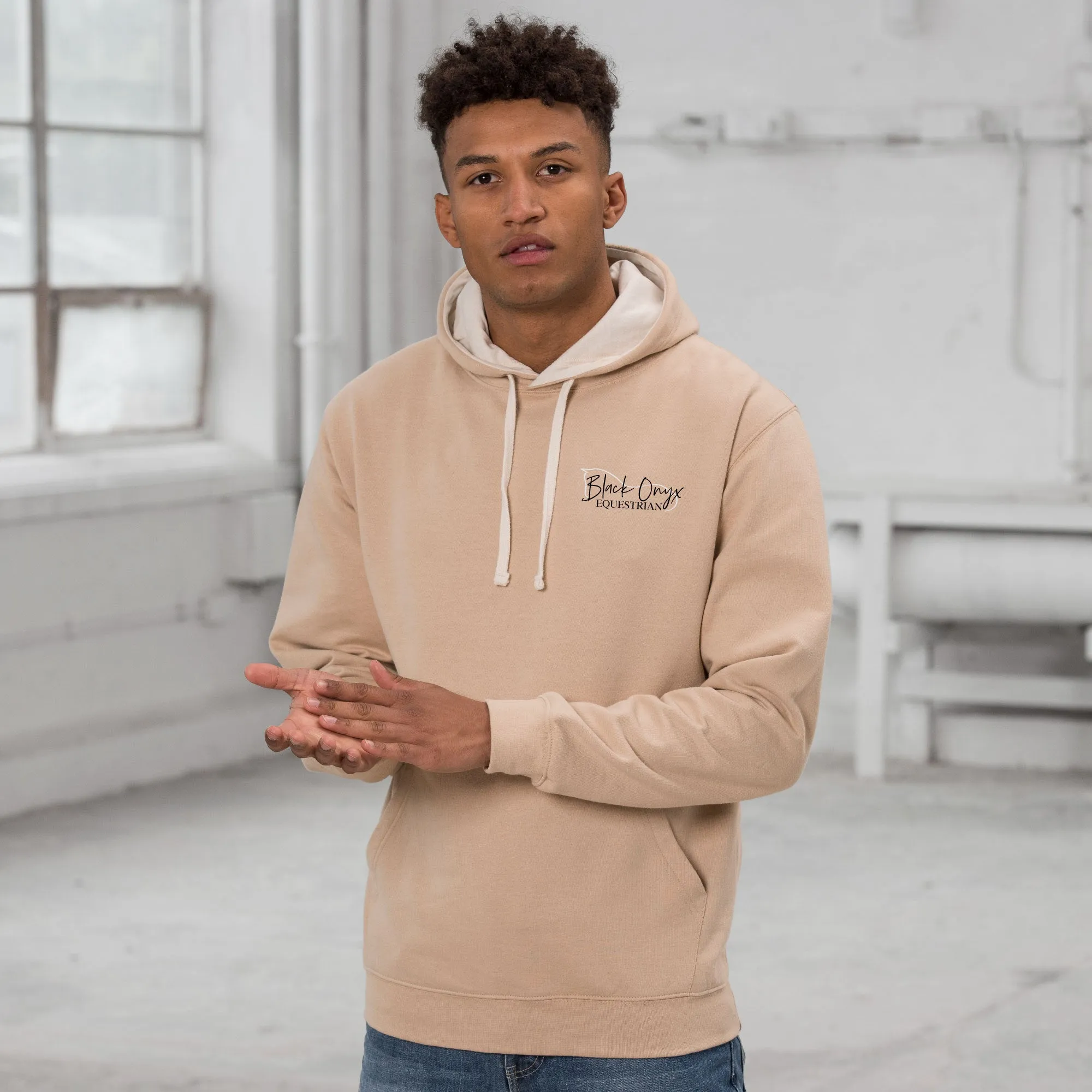 Unisex Contrast Hoodie - Desert Sand